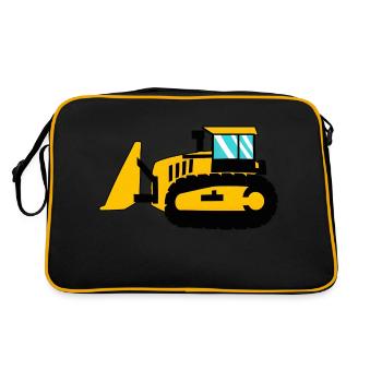 Large Caterpillar Tracked Tractor - Retro Bag - black/gold - Back