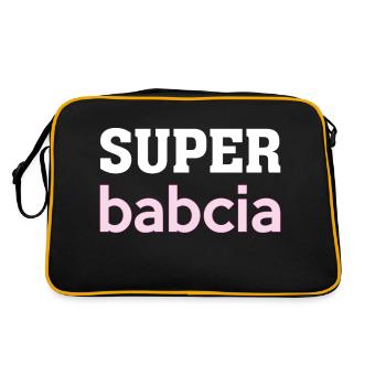 Super Babcia Polen Oma Polska Polnisch - Retro Tasche - Schwarz/Gold - Hinten