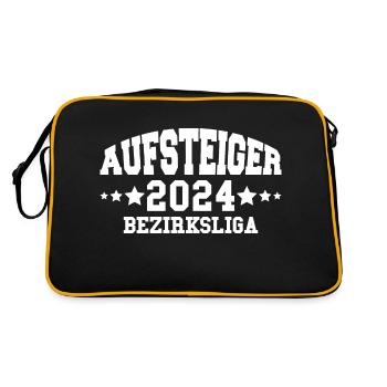 Aufsteiger 2024 Bezirksliga Aufstieg Fußball - Retro Tasche - Schwarz/Gold - Hinten