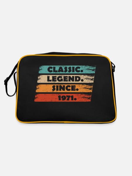 53. Jubiläum 1971 - Legende seit Vintage Ret - Retro Tasche - Schwarz/Gold - Hinten