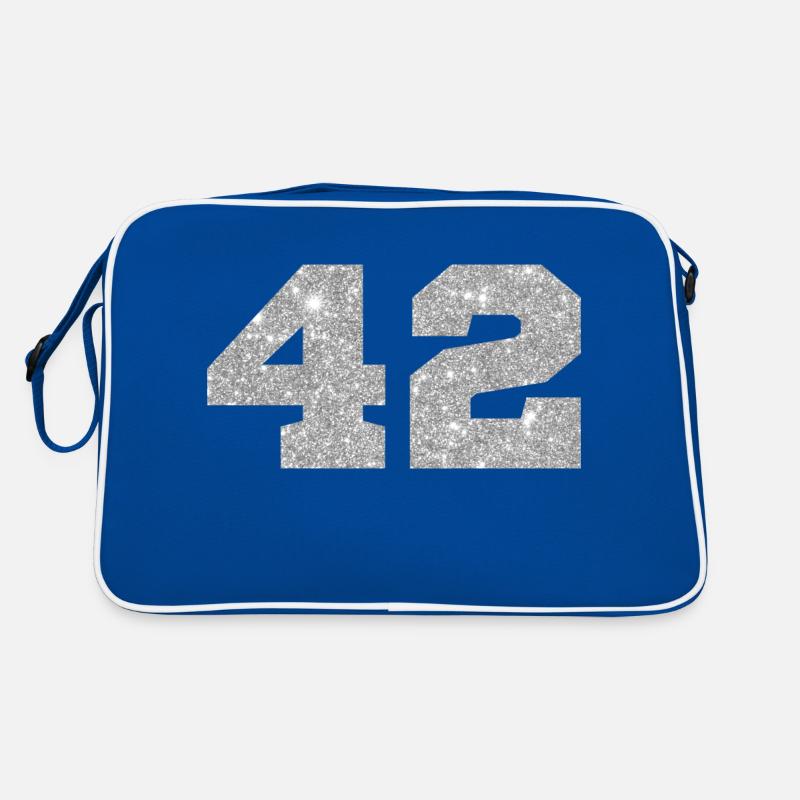 Nummer 42 Silberglitter - 42. Jahrestag Retro Tasche
