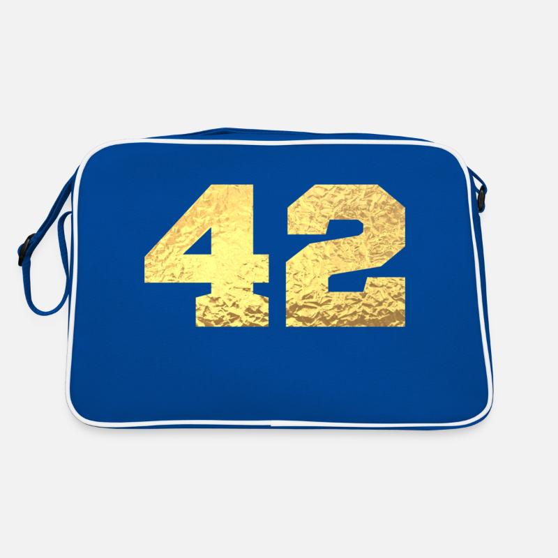 Nummer 42 Gold Glitter - 42. Jubiläum Retro Tasche