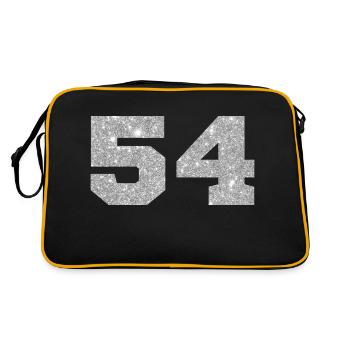 Number 54 Silver Glitter - 54th Anniversary - Retro Bag - black/gold - Back