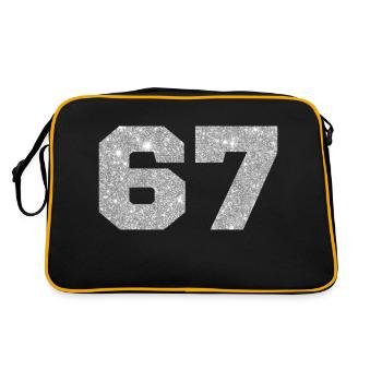 Number 67 Silver Glitter - 67th Anniversary - Retro Bag - black/gold - Back