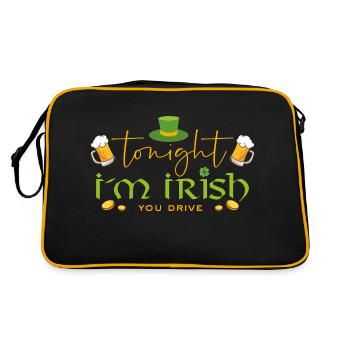 Irish Ireland Funny - Ce soir, je suis irlandais, tu conduis - Sac Retro - noir/or - Dos