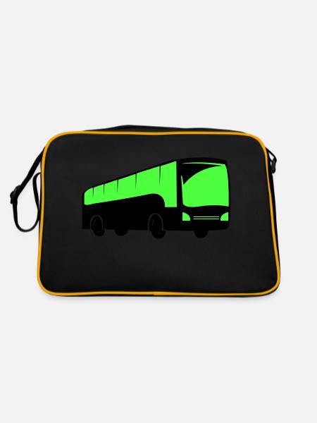 bus busfahren - Retro Tasche - Schwarz/Gold - Hinten