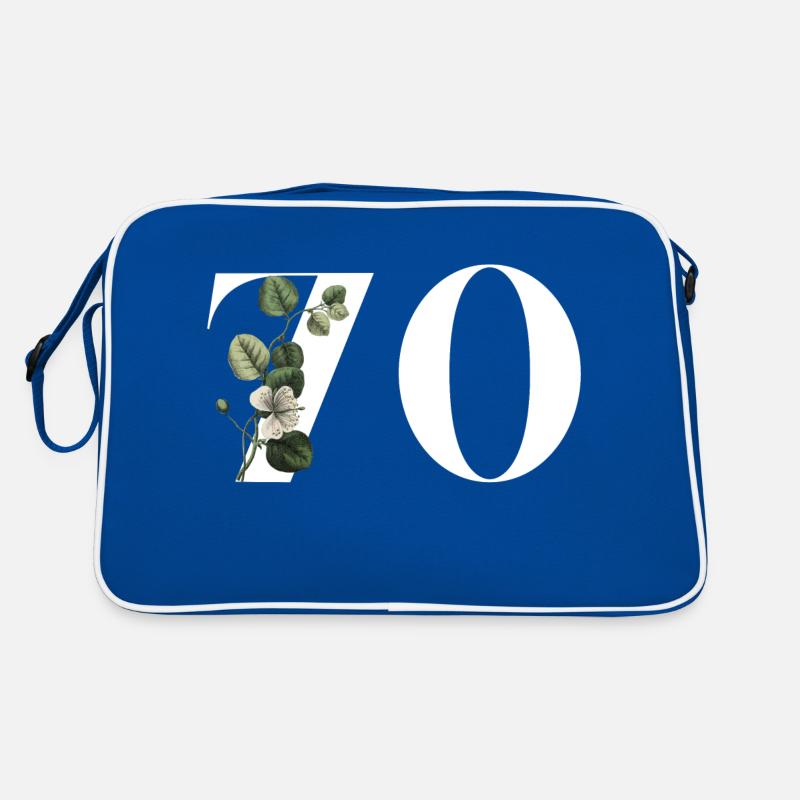 Nummer 70 Blumengrün - 70. Geburtstag Blumen Retro Tasche
