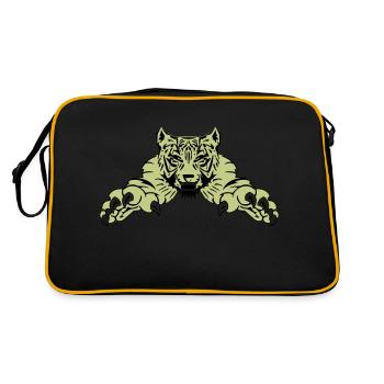 tiger attack - Retro Tasche - Schwarz/Gold - Hinten