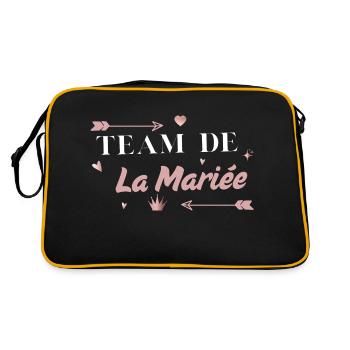 Pink Arrow Brautteam - Retro Tasche - Schwarz/Gold - Hinten