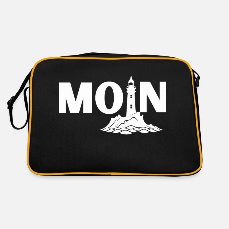 Norddeutsches Maritimes Moin Design mit Leuchtturm Retro Tasche