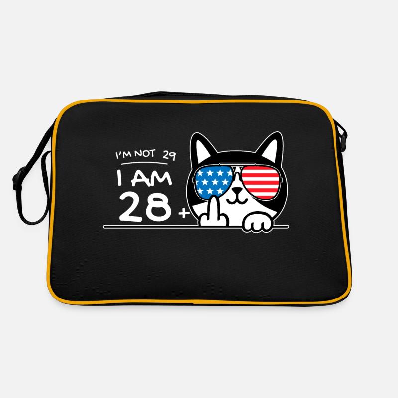 Ich bin nicht 29, ich bin 28 plus 1 Mittelfinger Katzenflip Retro Tasche