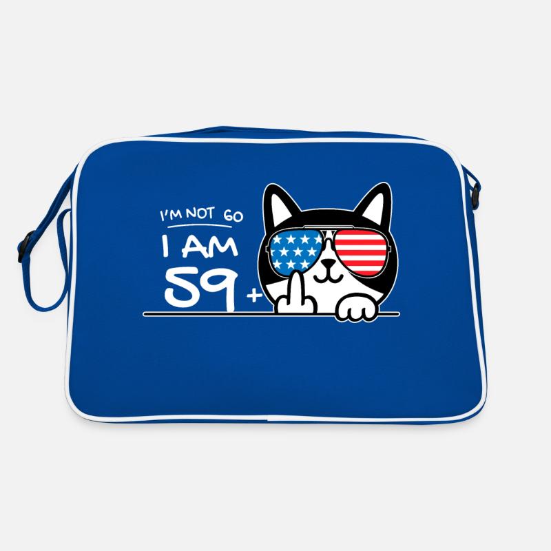 Ich bin nicht 60, ich bin 59 plus 1 Mittelfinger Katzenflip Retro Tasche
