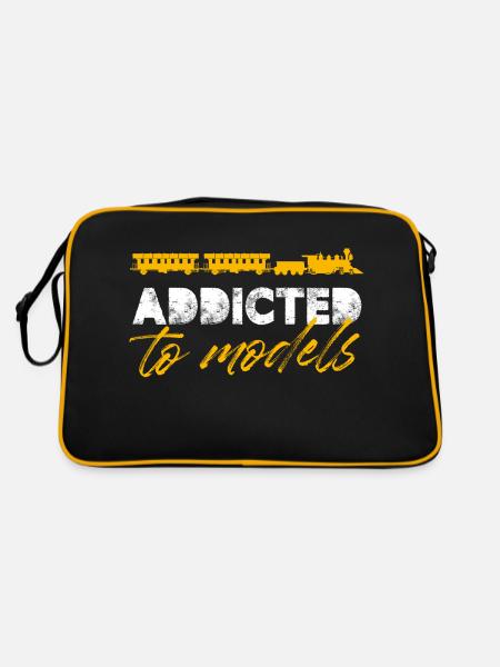 addicted to models Design for a enthusiast of - Retro Bag - black/gold - Back