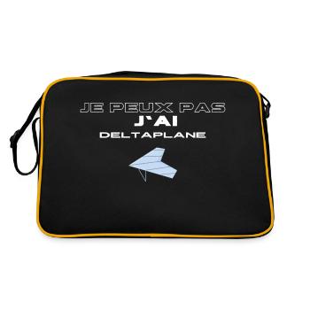 I can't I Hängegleiter Leidenschaft - Retro Tasche - Schwarz/Gold - Hinten