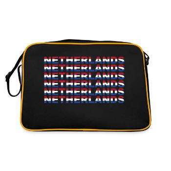 Texte des Pays-Bas dans les couleurs du drapeau - Sac Retro - noir/or - Dos