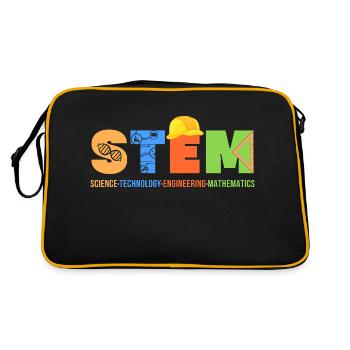 Science Technology Engineering Mathematics - Retro Tasche - Schwarz/Gold - Hinten