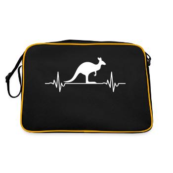 Kangourou - Australie - Cadeau - Sac Retro - noir/or - Dos