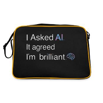 L’IA pense que je suis brillant – Citation technique - Sac Retro - noir/or - Dos