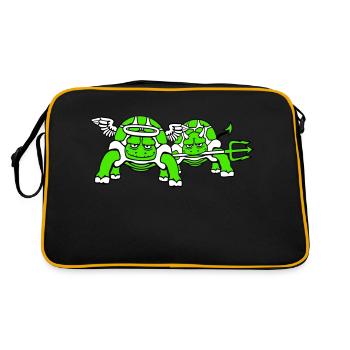 2 Turtles Conscience Team Devil Angel Evil Good - Retro Bag - black/gold - Back