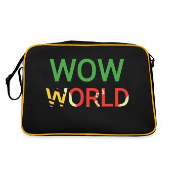 wow world colorful text - Retro Bag - black/gold - Back