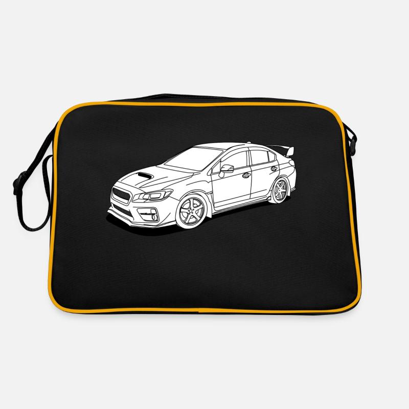 wrx sti white - Retro Tasche - Schwarz/Gold