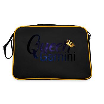 Star sign Gemini / Zodiac Gemini - Retro Bag - black/gold - Back