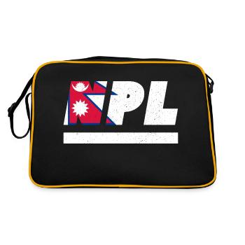 Népal drapeau drapeau NPL - Sac Retro - noir/or - Dos
