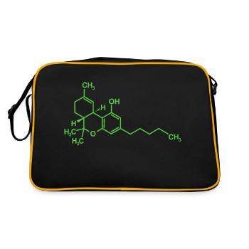 Tetrahydrocannabinol THC molécule - Sac Retro - noir/or - Dos