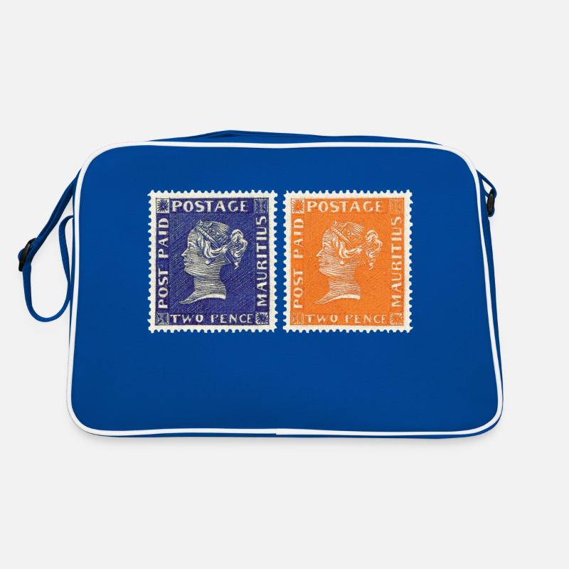 Rote und Blaue Mauritius Retro Tasche