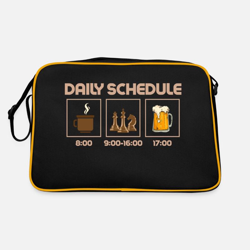 Daily Schedule Chess Player Chess Board Retro Bag