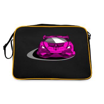 Lambo sports car purple - Retro Bag - black/gold - Back