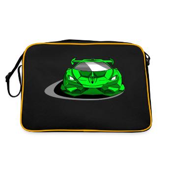 Lambo sports car green - Retro Bag - black/gold - Back