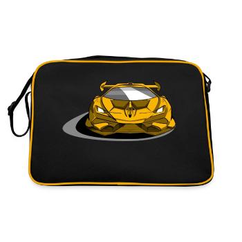 Lambo sports car yellow - Retro Bag - black/gold - Back
