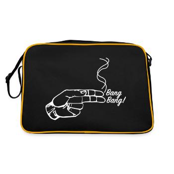 Bang Bang | Main, pistolet, photos amusantes - Sac Retro - noir/or - Dos