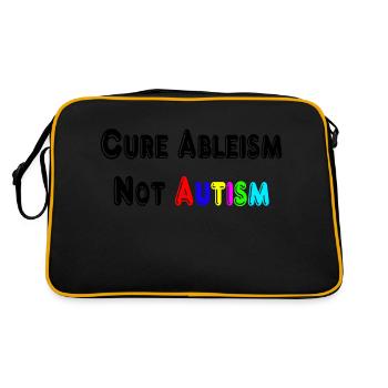 Cure Ableism Not Autism T-Shirt - Retro Bag - black/gold - Back