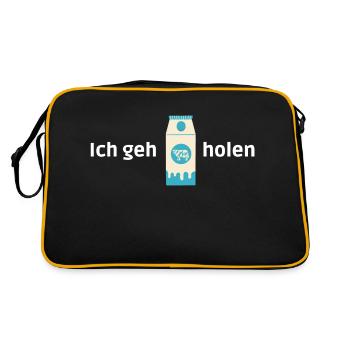 Milch holen - Retro Tasche - Schwarz/Gold - Hinten
