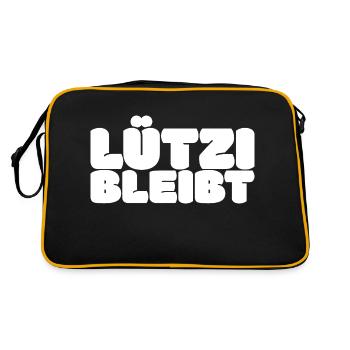 Lützerath Umweltschutz Geschenk - Retro Tasche - Schwarz/Gold - Hinten