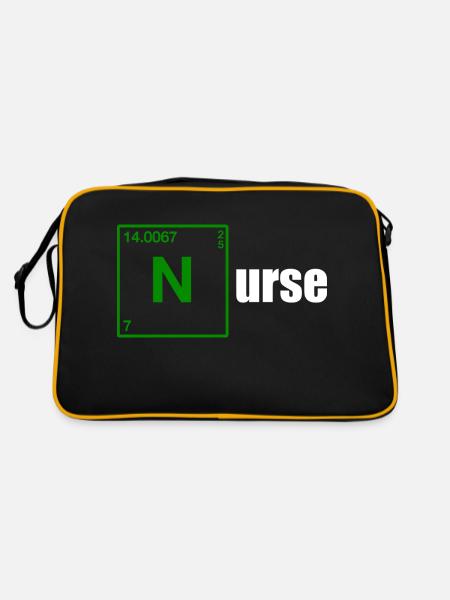 Nurse Geschenk white - Retro Tasche - Schwarz/Gold
