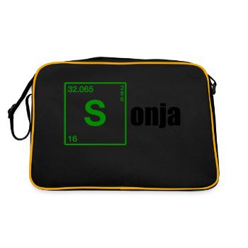 Sonja Geschenk black - Retro Tasche - Schwarz/Gold - Hinten