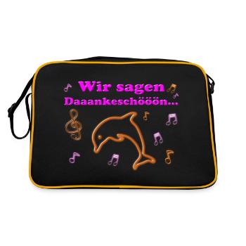 Wir Sagen Dankeschön Malle Party 40 Jahre Schlager - Retro Tasche - Schwarz/Gold - Hinten