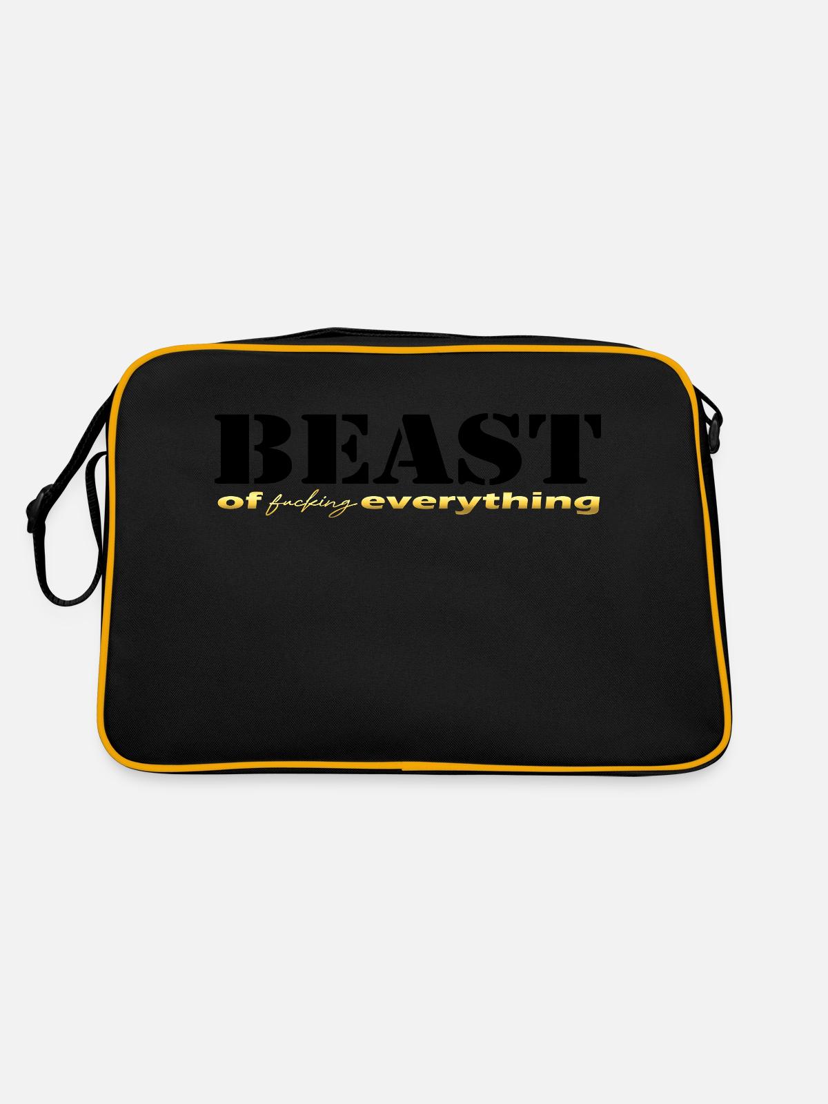 Beast everything black - Retro Bag - black/gold - Back