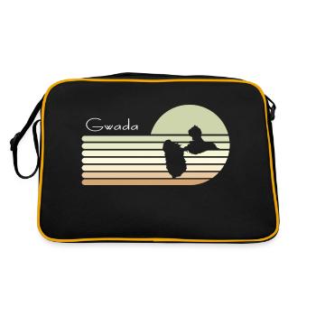 Belle idee cadeau carte de la guadeloupe 971 gwada - Sac Retro - noir/or - Dos