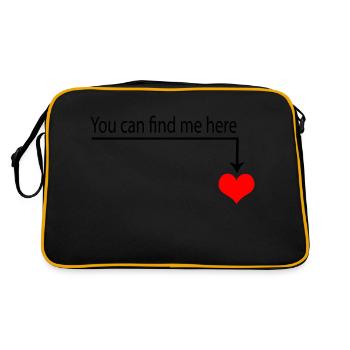 Idée cadeau cœur rouge - Sac Retro - noir/or - Dos