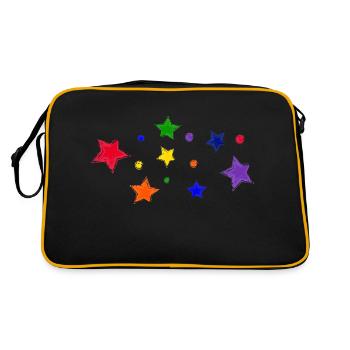 Stars and bubbles - Retro Bag - black/gold - Back