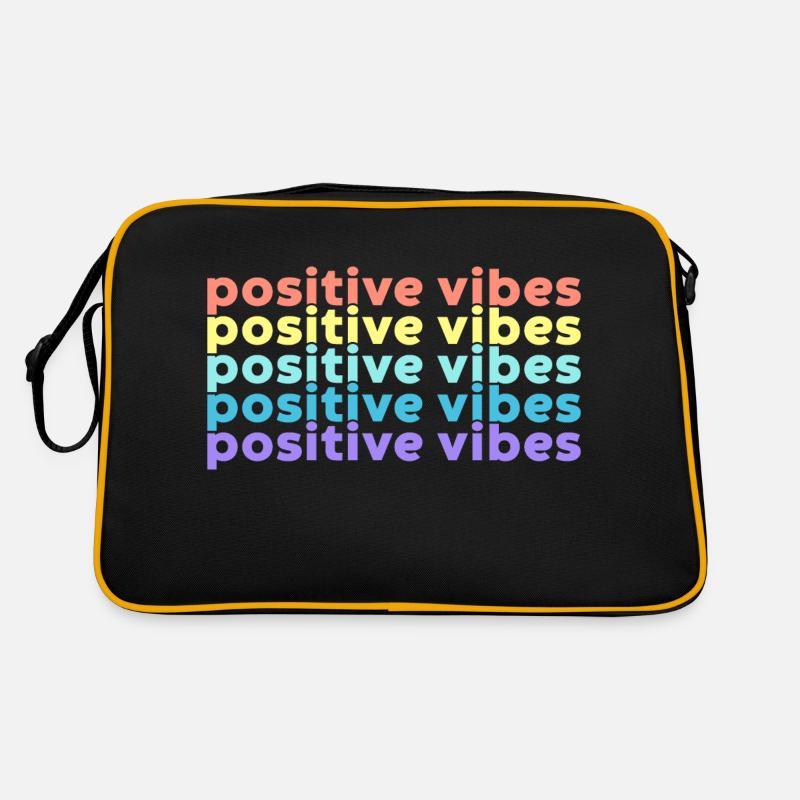 Positive Vibes (Regenbogen) Retro Tasche