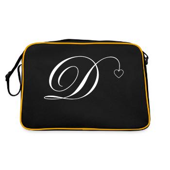 Lettre d calligraphie cœur - Sac Retro - noir/or - Dos