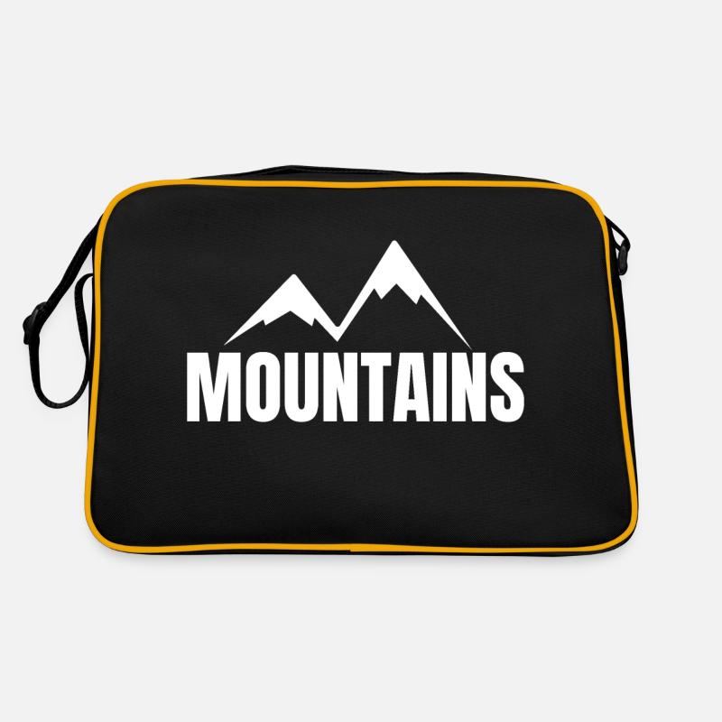 MOUNTAINS - Retro Tasche - Schwarz/Gold