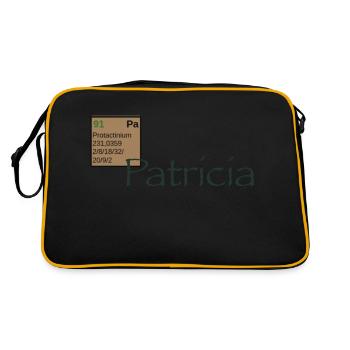 Patricia Vorname Namensschild Protactinium - Retro Tasche - Schwarz/Gold - Hinten