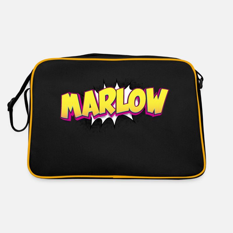 Marlow benutzerdefinierter Name Comic-Stil Pop-Art, Retro Tasche