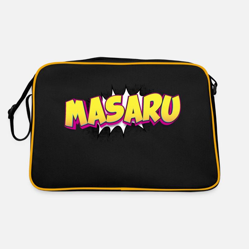 Masaru Benutzerdefinierter Name Comic-Buch-Stil Pop-Art, Retro Tasche